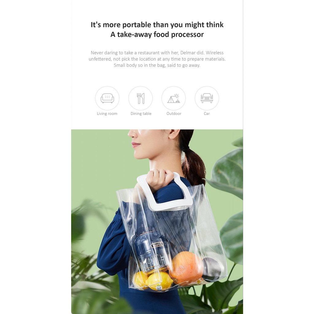 Deerma JS100/JS200 Electric Garlic Grinder Food Processer Cordless Food Chopper-Smart-Living