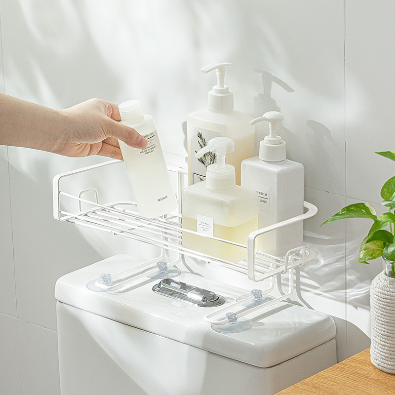 Smart-living household iron kitchen bathroom table top suction cup stand storage rack organizer -A0463 -NC-Smart-Living