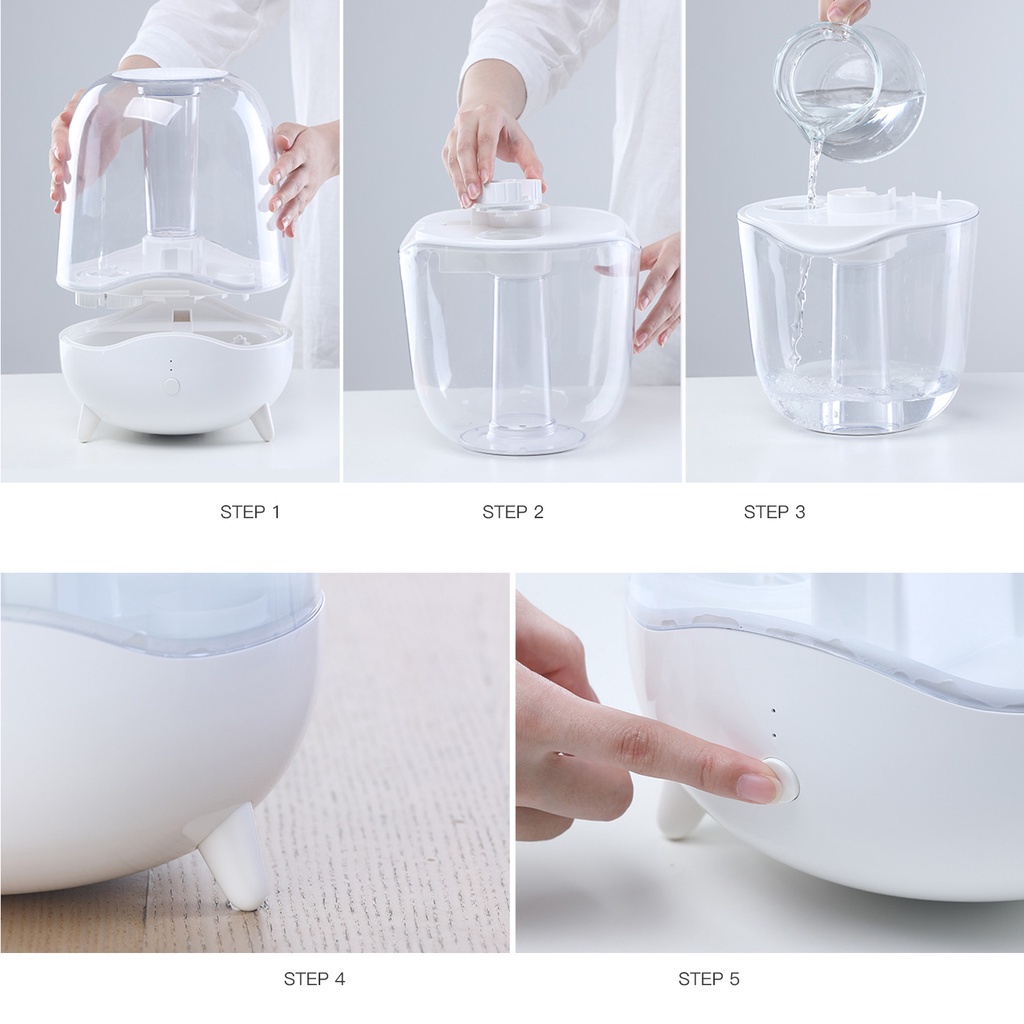 Deerma F325/F329 Ultrasonic Cool Mist Humidifier 5L Silent Aromatherapy Diffuser Transparent Water Tank-Smart-Living
