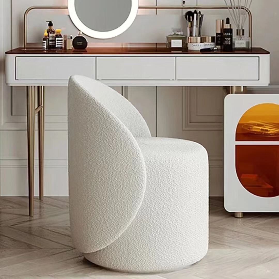 Internet celebrity girl bedroom room dressing table dedicated chair backrest modern light luxury simple makeup chair household tables and chairs-Smart-Living