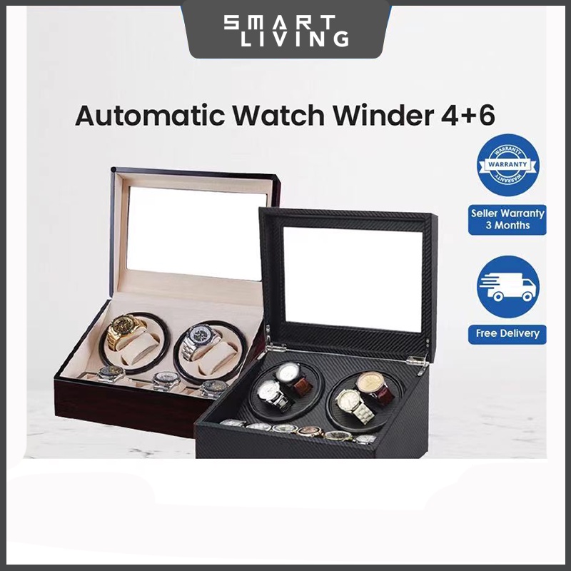 Luxury 2+0 4+0 6+0 Automatic Luxury Watch Winders Rotator with AC Power LED Storage Box-Smart-Living