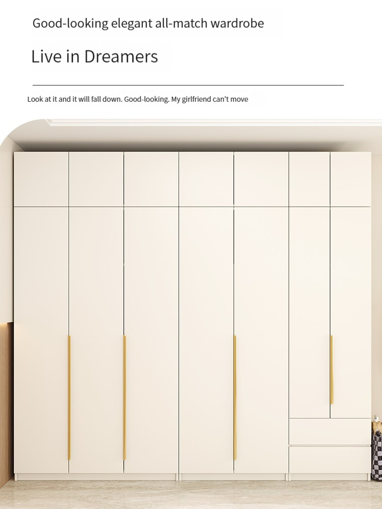 Nordic solid wood wardrobe bedroom household modern simple single door to top net red wardrobe small apartment four-six door wardrobe.-Smart-Living