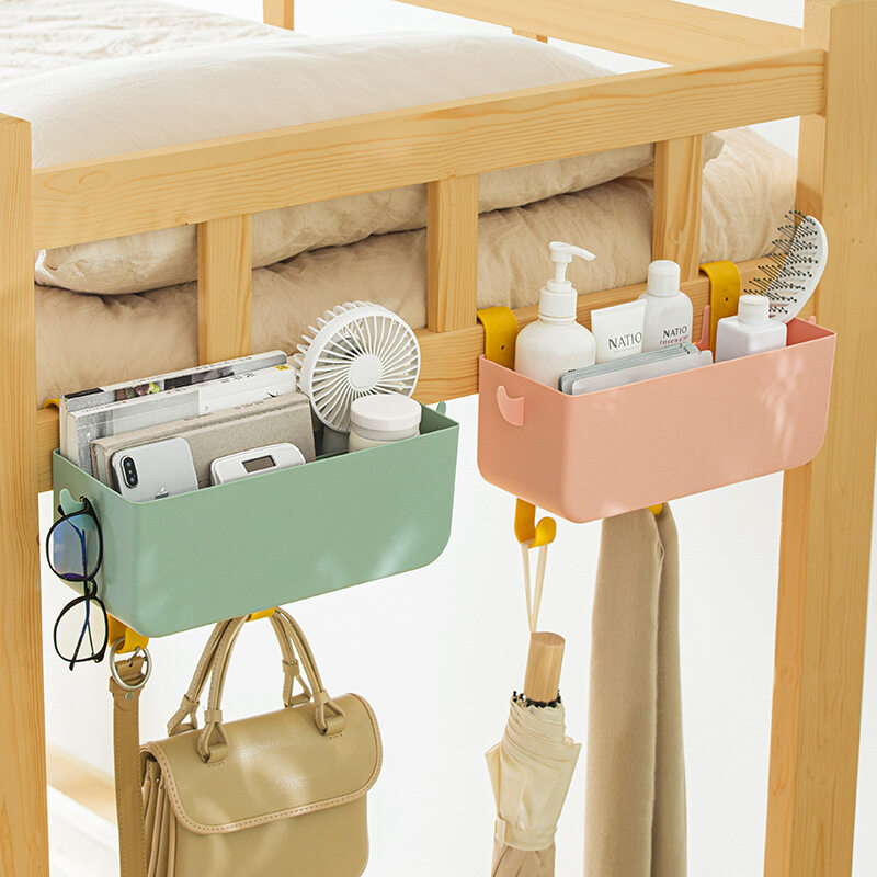 Smart-living Student Dormitory Bedside  Hanging Organizer Storage Box/Basket with Hook Large Capacity --A0447 -NC-Smart-Living