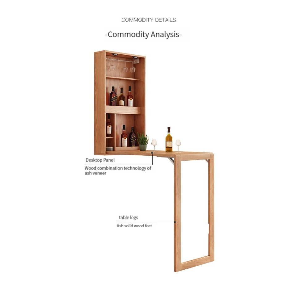 Warners Nordic solid wood foot bar table simple modern folding bar advanced partition wine cabinet small apartment home-Smart-Living