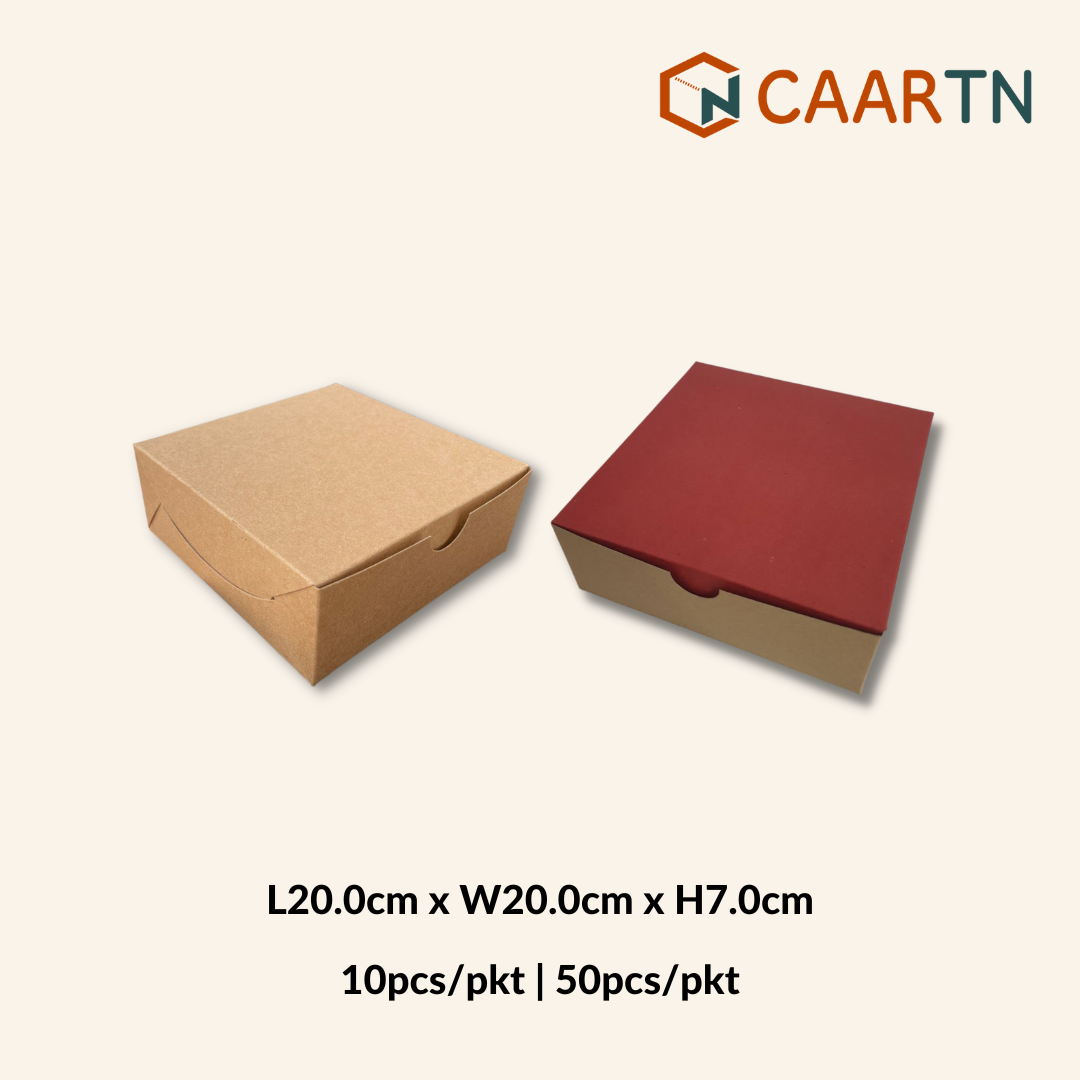 Food-safe Plain Square Box XL (2 colours) - 10pcs | 50pcs-CAARTN