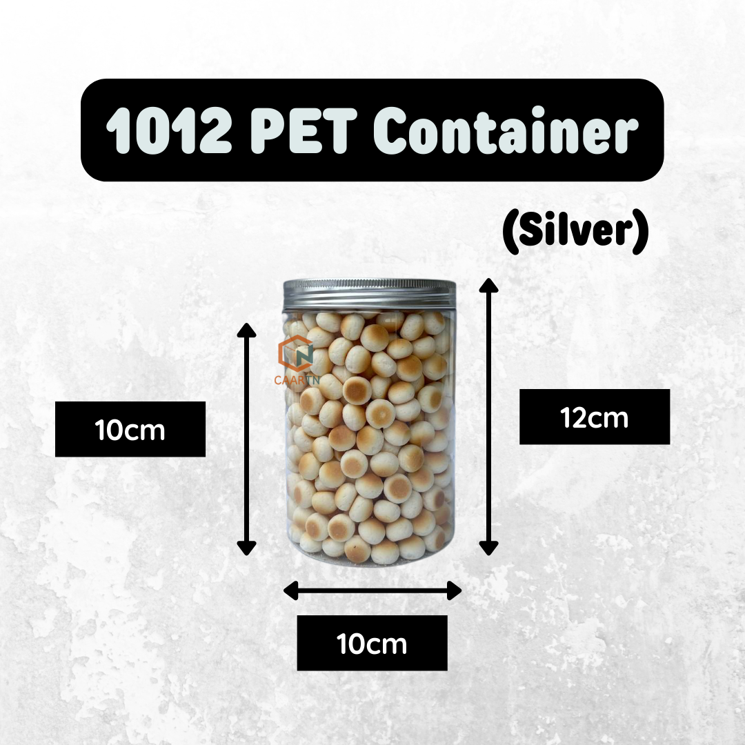 Silver PET Plastic Container - 3 sizes-CAARTN