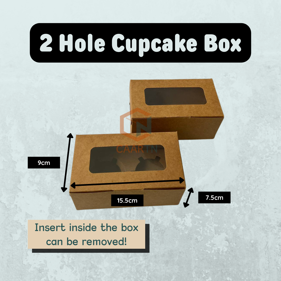 2 Hole Cupcake Box - 10pcs/pkt-CAARTN