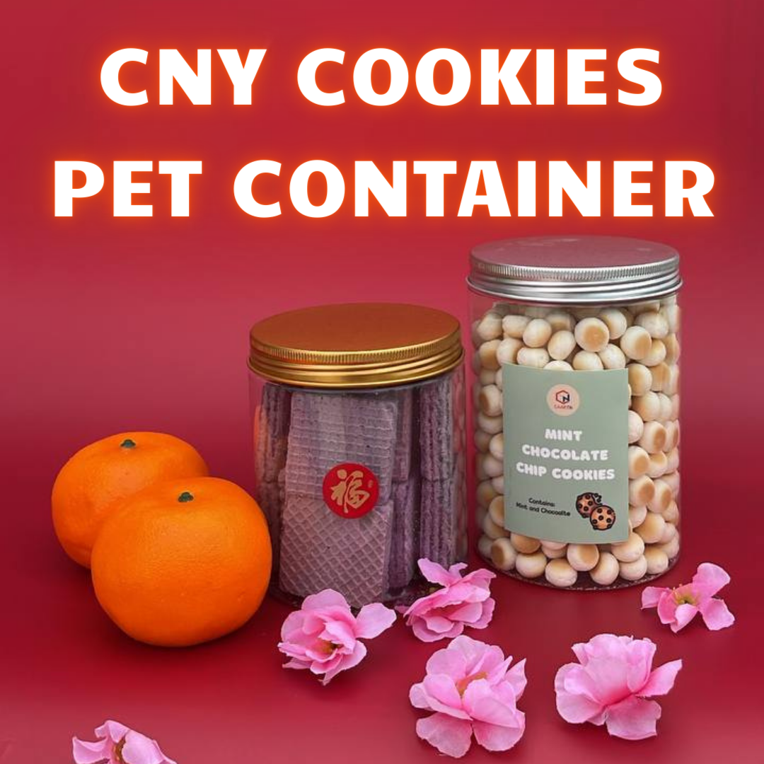 Gold PET Plastic Container - 3 sizes-CAARTN