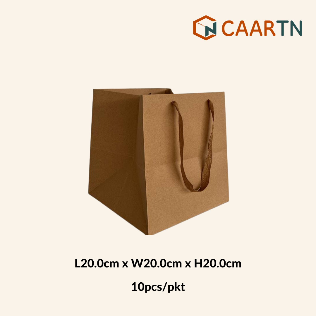 Kraft Paper Bag 20cm Square - 10 pcs/pkt