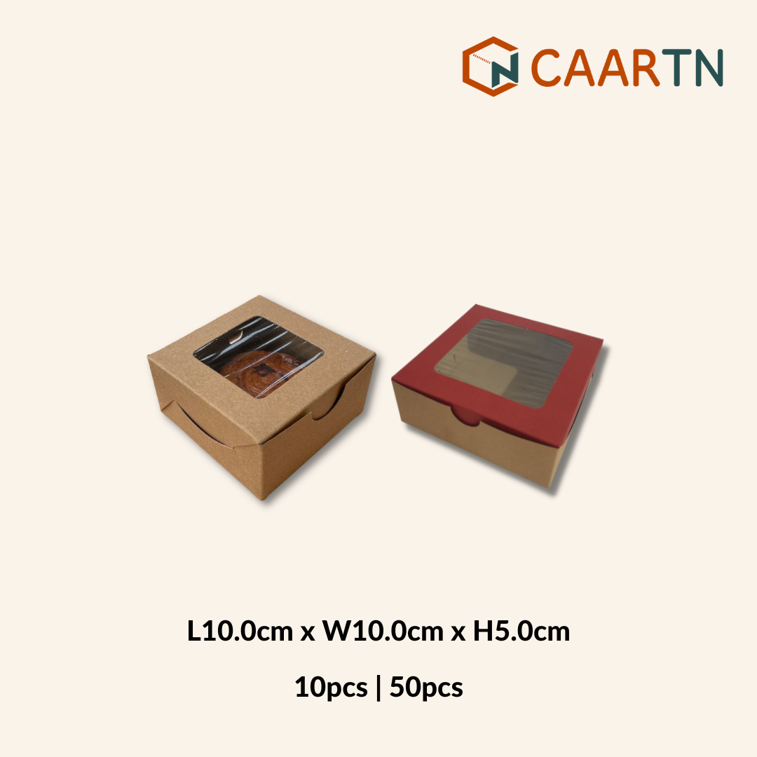 Food-safe Window Square Box XS (2 colours) - 10pcs | 50pcs-CAARTN