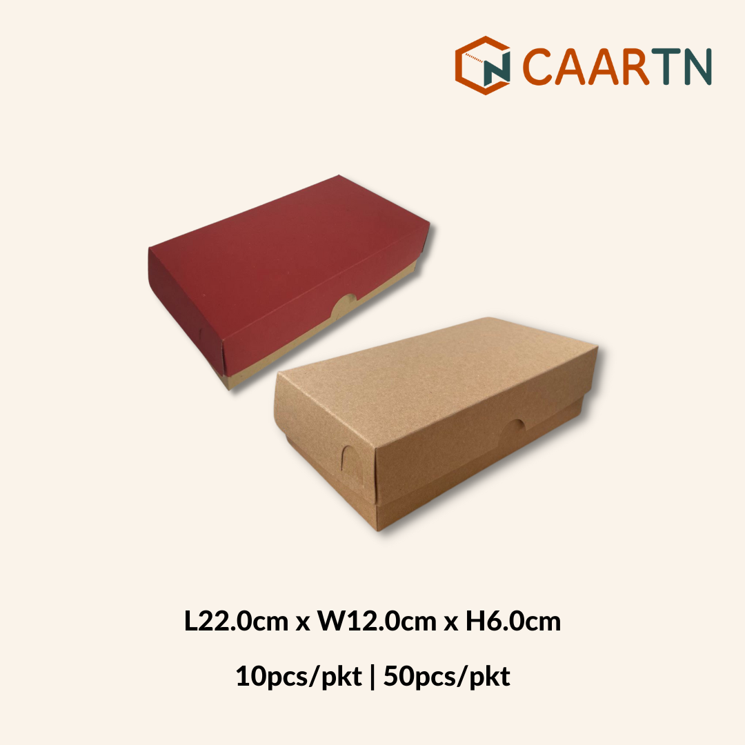 Food-safe 22cm Rectangle Plain Box (2 colours) - 10pcs | 50pcs-CAARTN