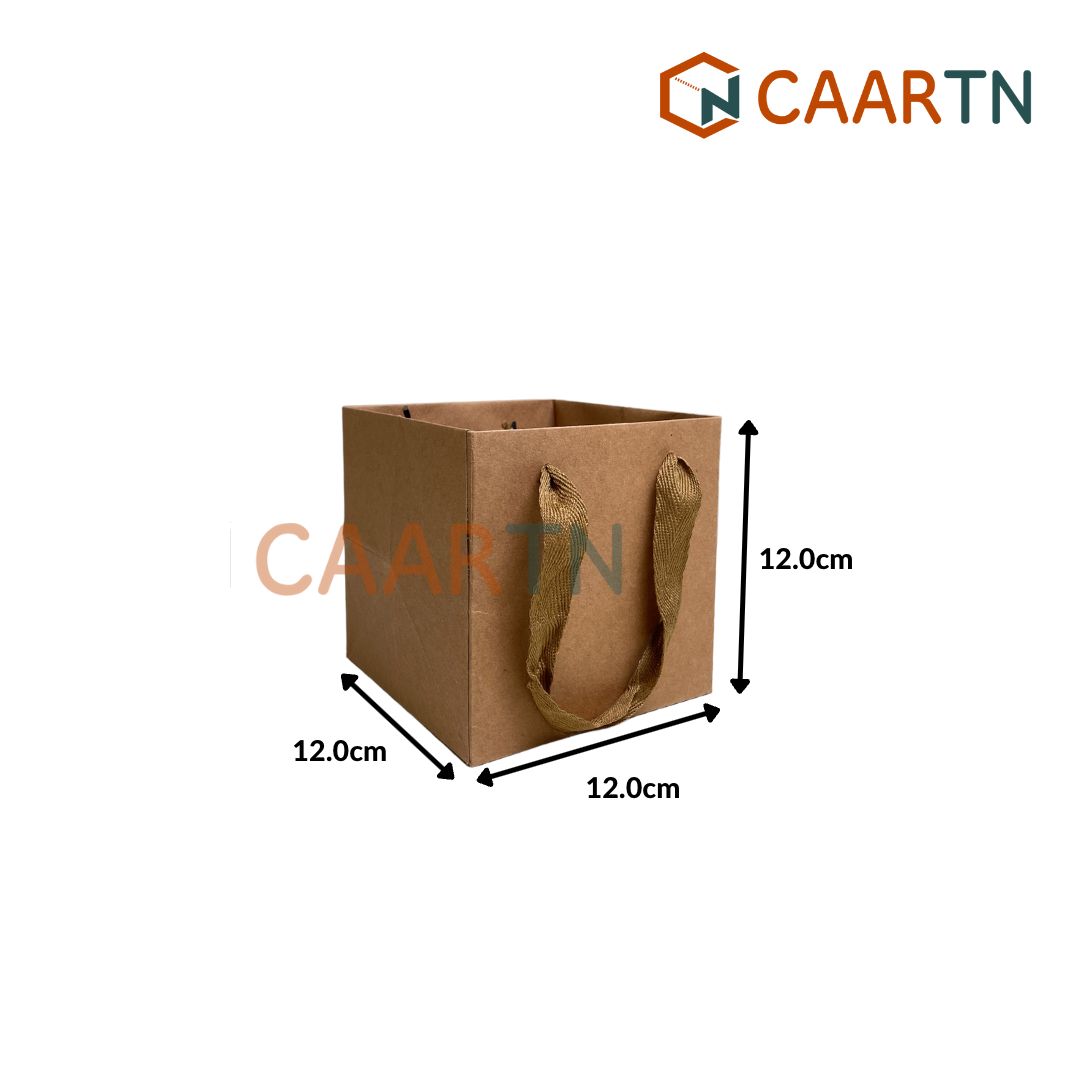 Kraft Paper Bag 12cm Square - 10 pcs/pkt-CAARTN
