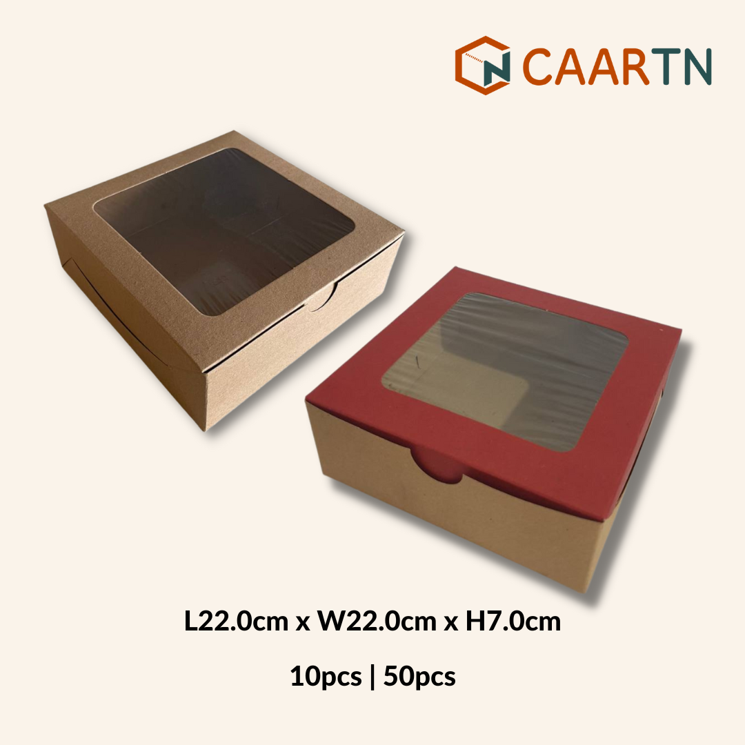 Food-safe Window Square Box XXL (2 colours) - 10pcs | 50pcs-CAARTN