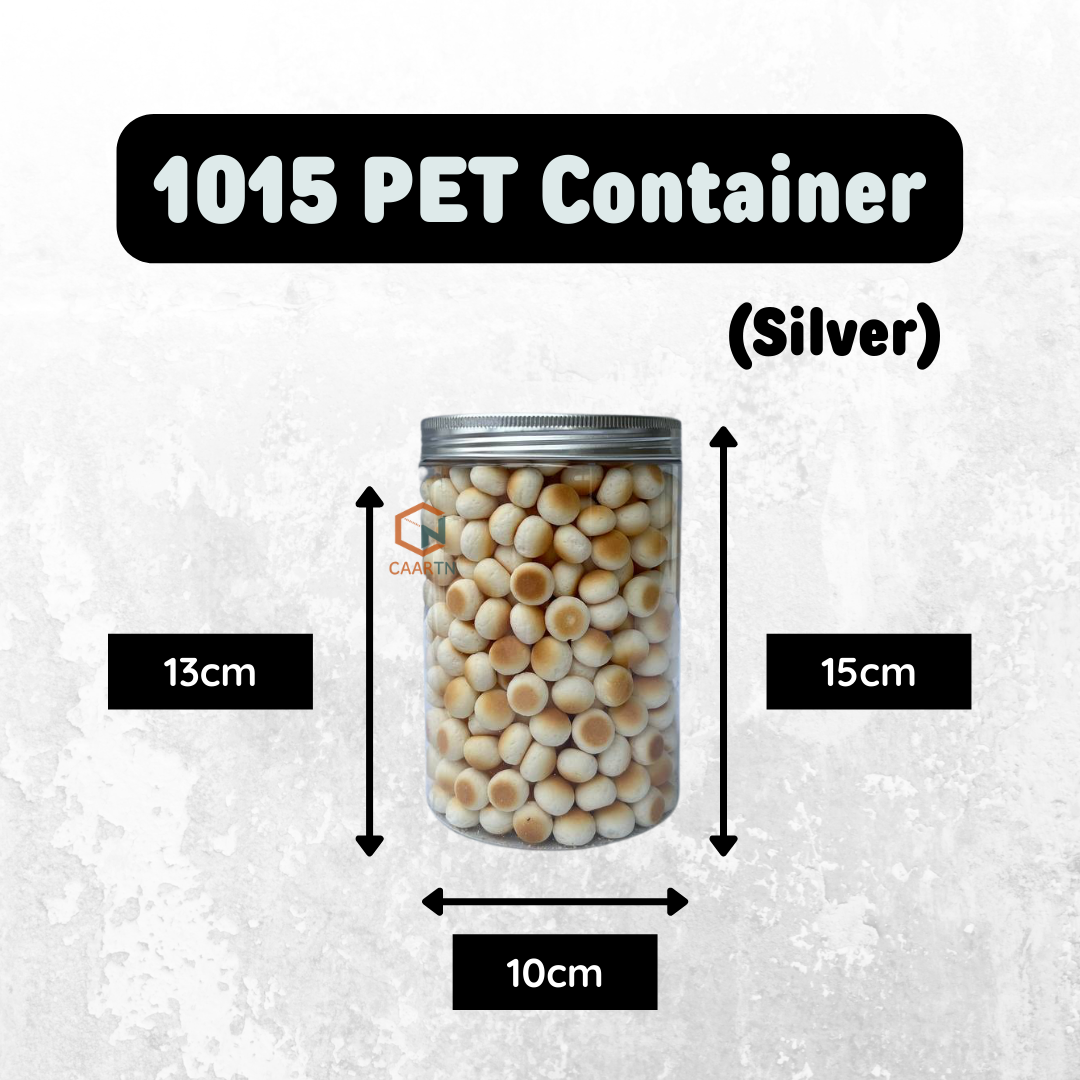 Silver PET Plastic Container 3 sizes