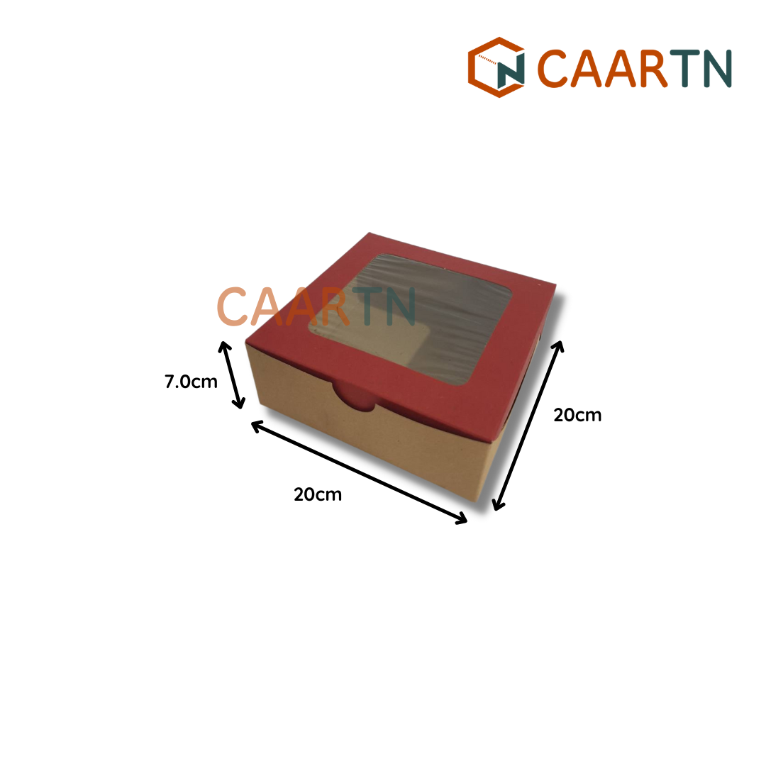 Food-safe Window Square Box XL (2 colours) - 10pcs | 50pcs-CAARTN