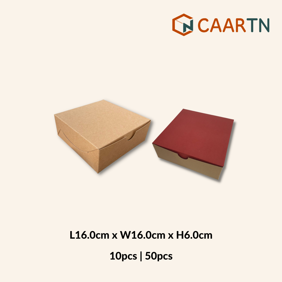 Food-safe Plain Square Box M (2 colours) - 10pcs | 50pcs-CAARTN