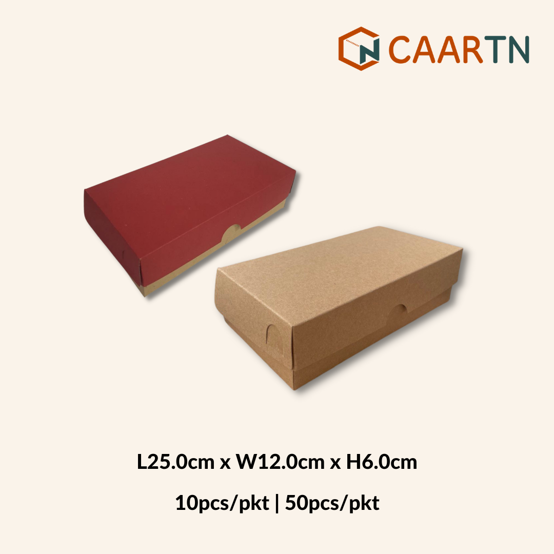 Food-safe 25cm Rectangle Plain Box (2 colours) - 10pcs | 50pcs-CAARTN
