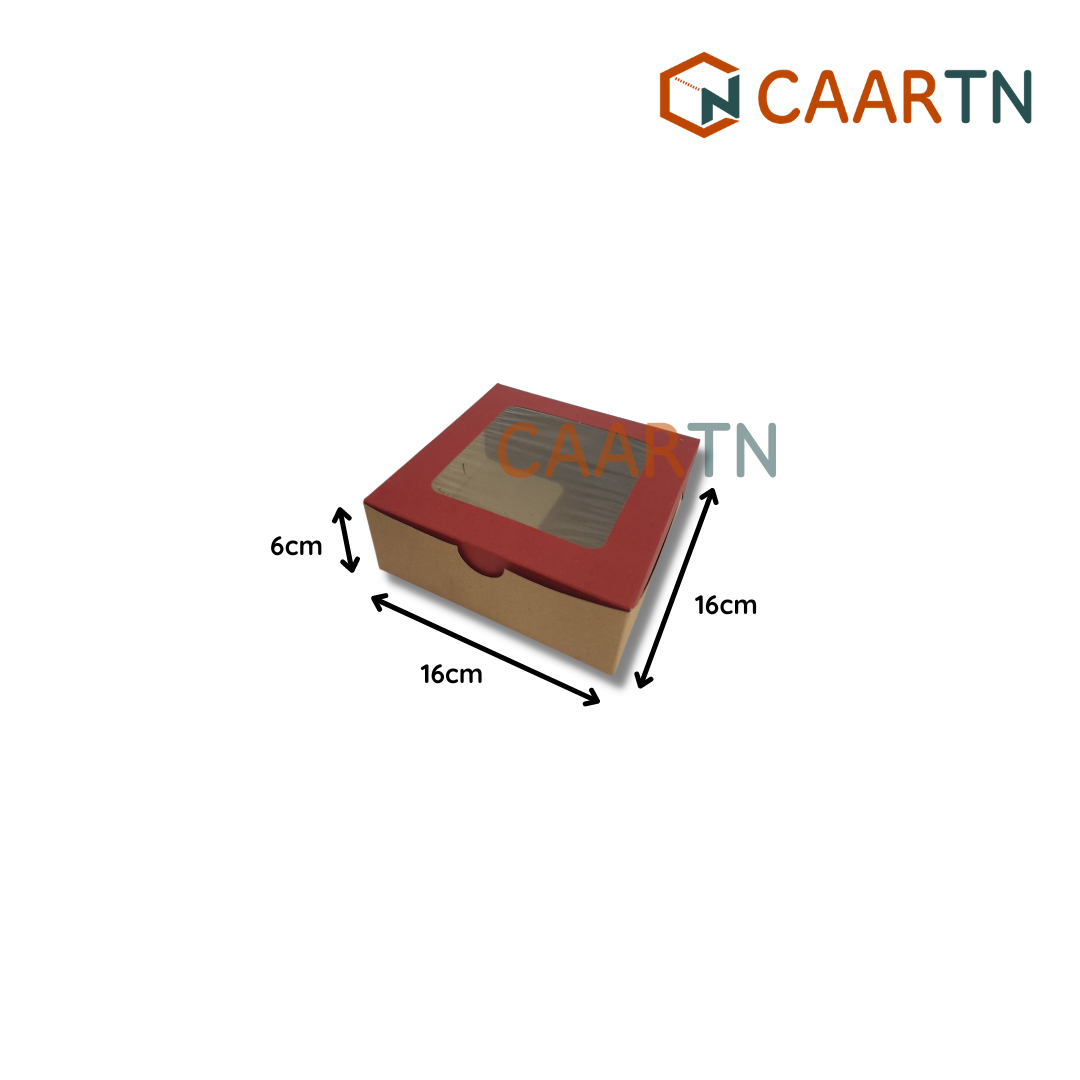 Food-safe Window Square Box M (2 colours) - 10pcs | 50pcs-CAARTN