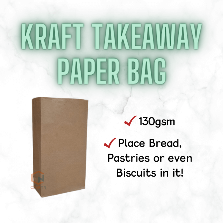 Kraft Brown Paper Lunch Bag 100pcs/pkt