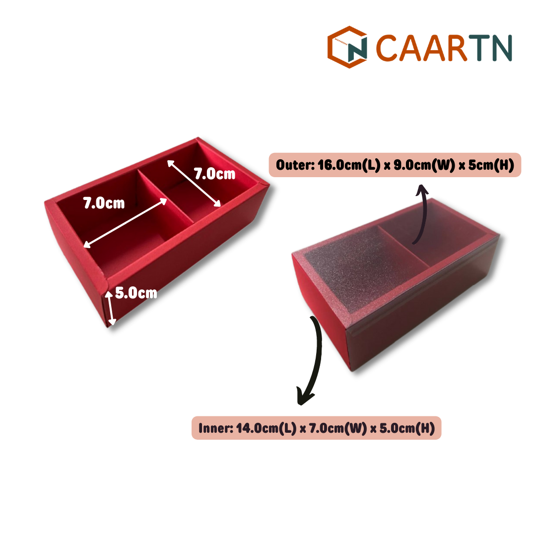 2 Slot 80g Mooncake Drawer Box (3 colours) - 10pcs/pkt-CAARTN