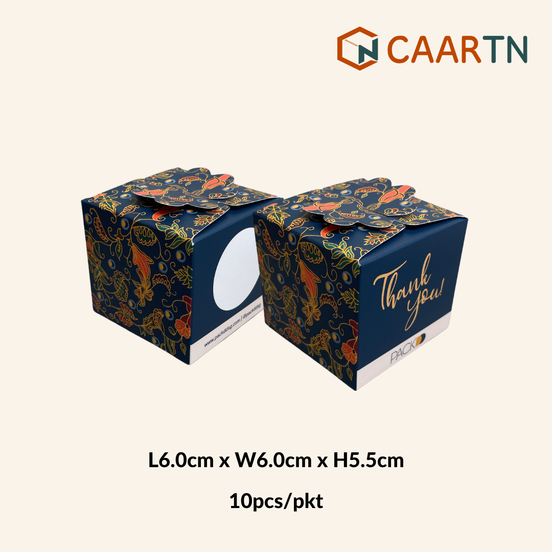 Dark Blue Batik Print Gift Box - 10pcs-CAARTN