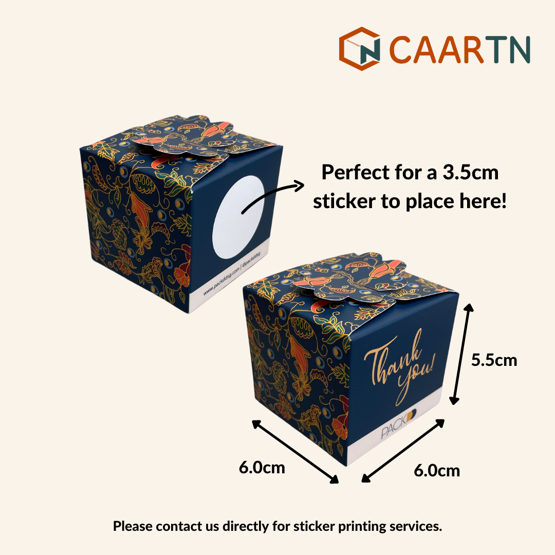 Dark Blue Batik Print Gift Box - 10pcs-CAARTN