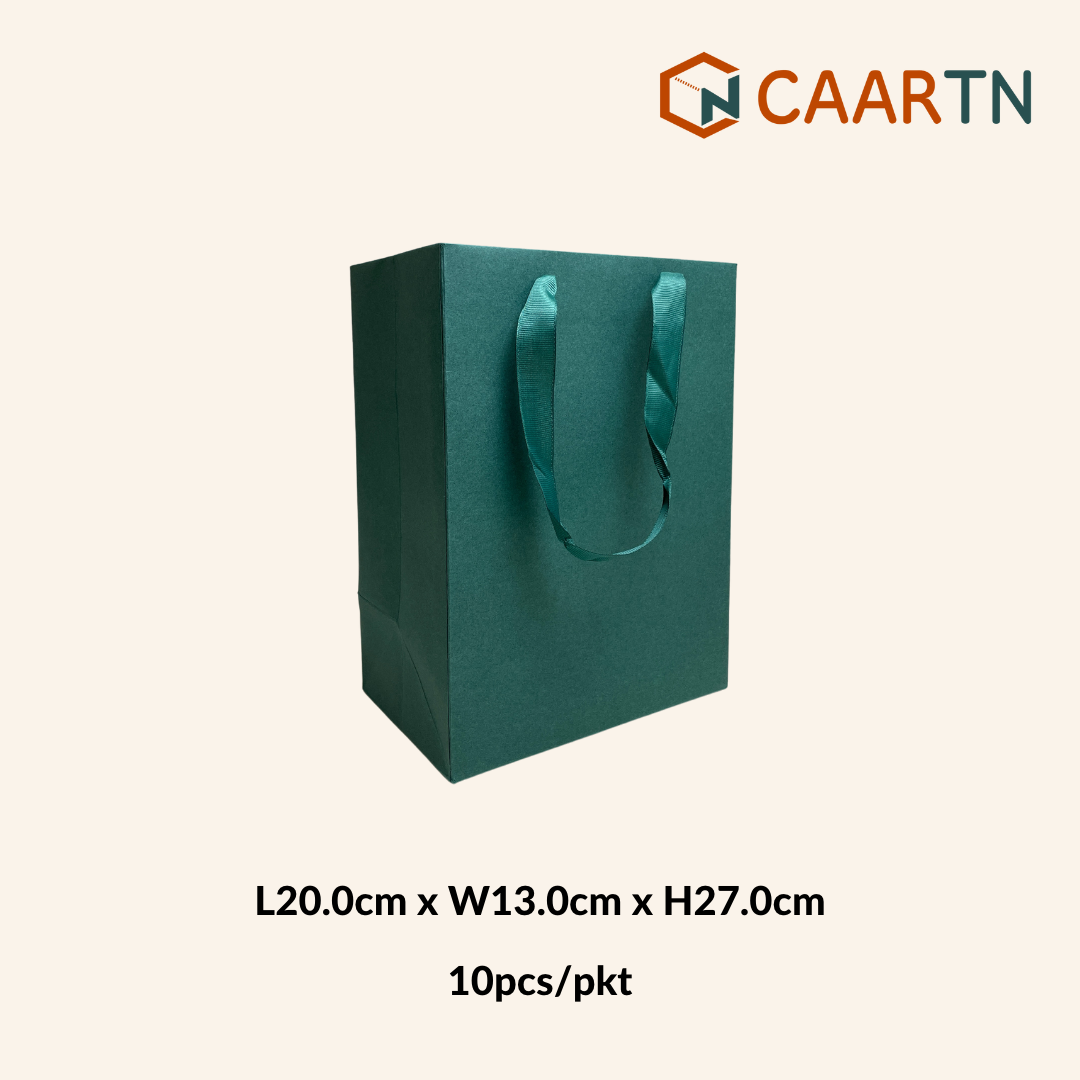 Kraft Rectangle Paper Bag (M) (Green) - 10pcs/pkt