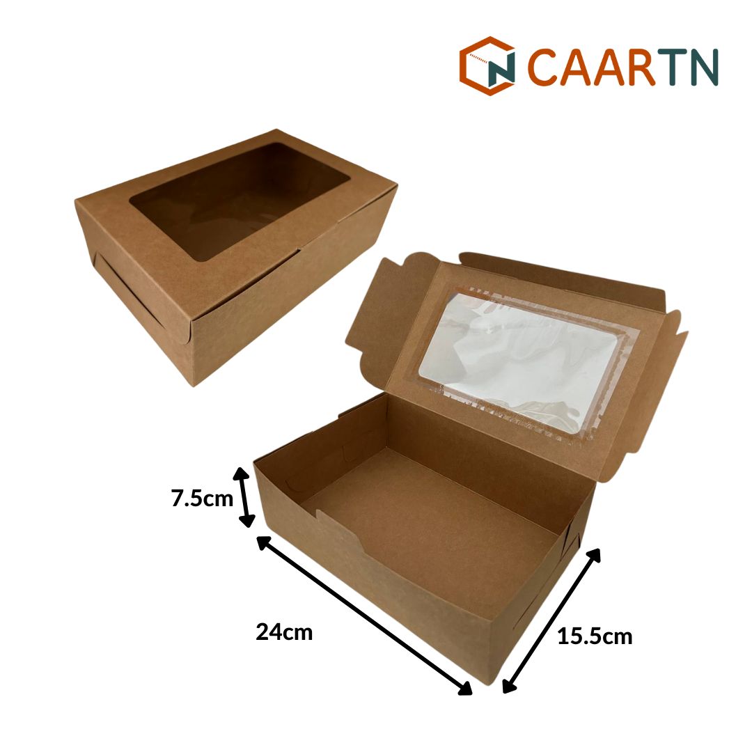 KRAFT CAKE BOX WITH FRONT OPENING 28X28X10CM