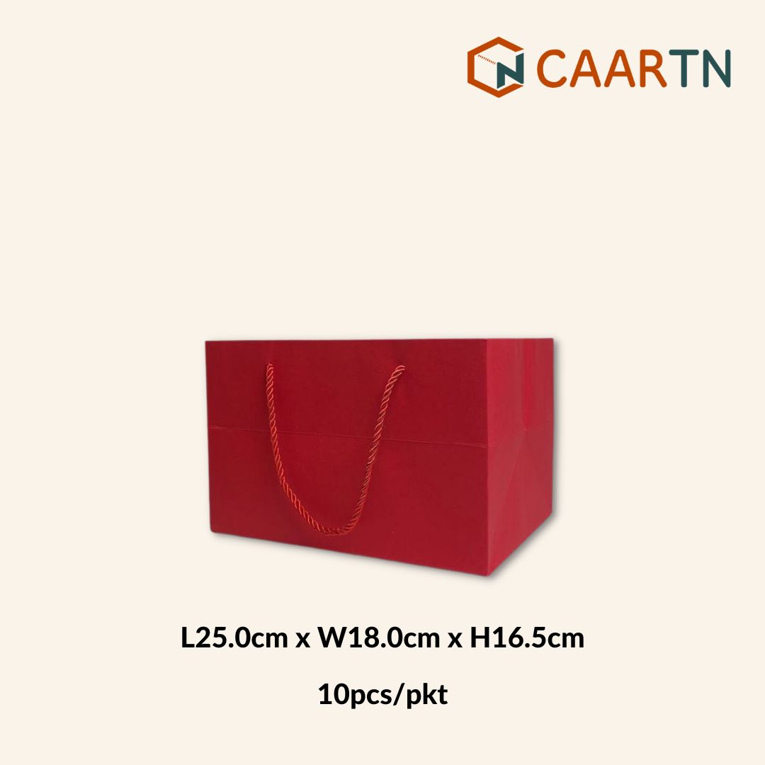 150GSM Red Kraft Paper Bag - 10pcs/pkt-CAARTN