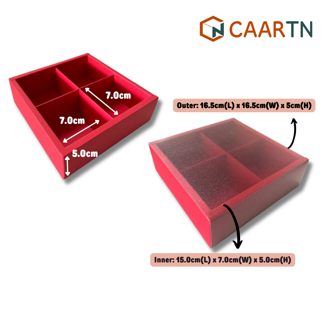 4 Slot 80g Mooncake Drawer Box (4 colours) - 10pcs/pkt-CAARTN