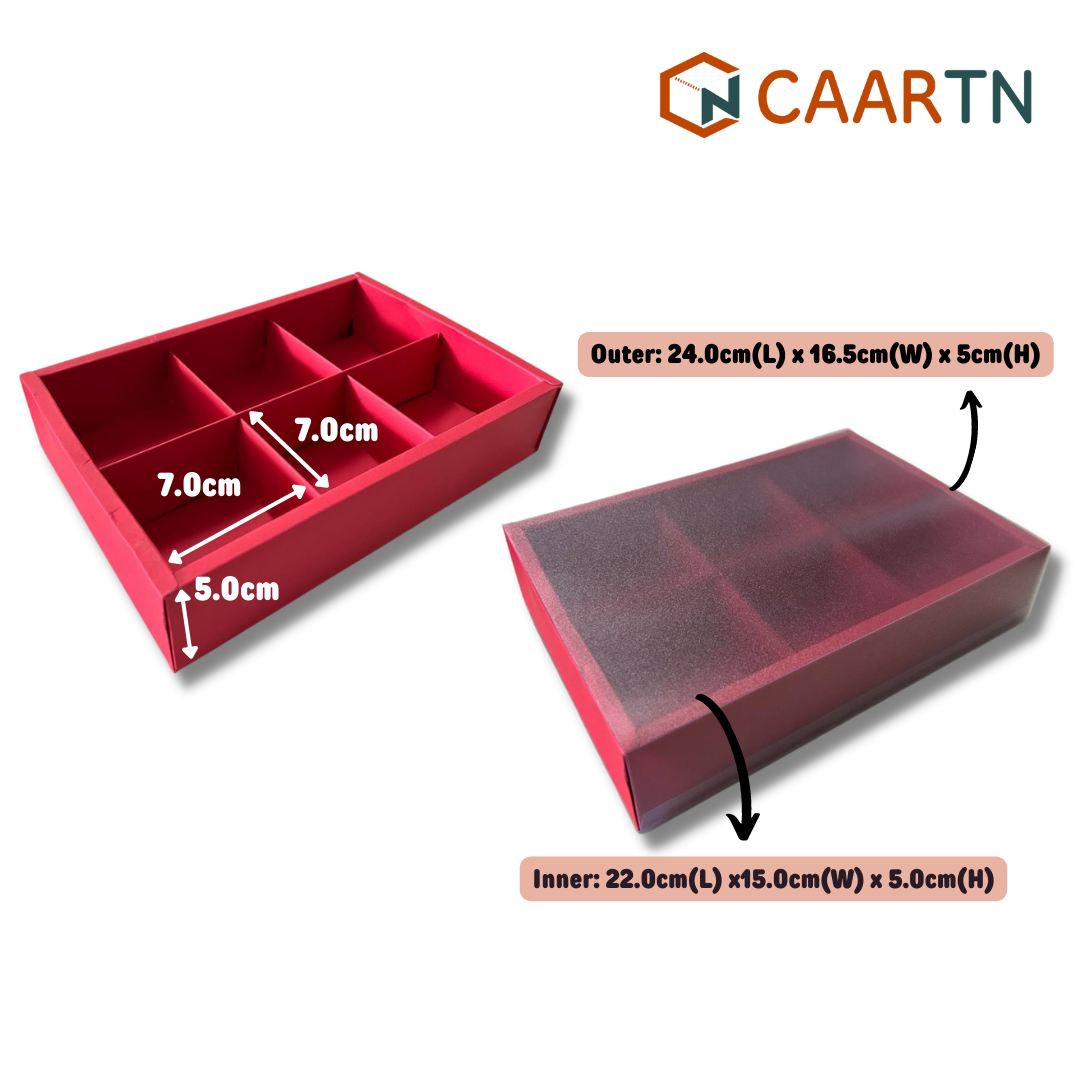 6 Slot 80g Mooncake Drawer Box (4 colours) - 10pcs/pkt-CAARTN