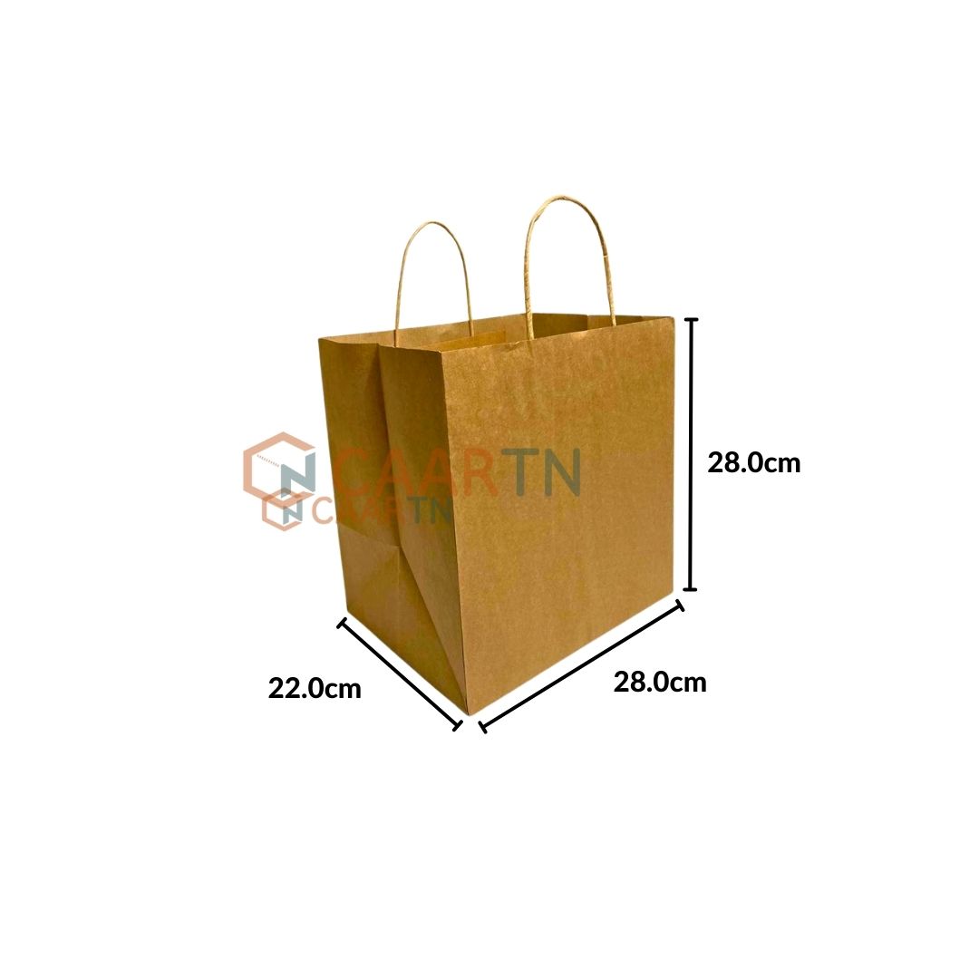 Kraft Paper Bag Take-away (L) - 10pcs/pkt-CAARTN