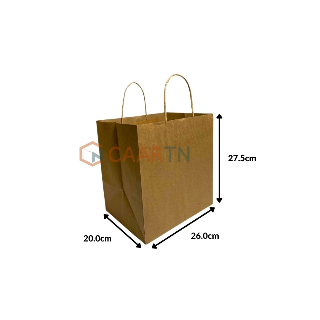 Kraft Paper Bag Take-away (M) - 10 pcs/pkt-CAARTN