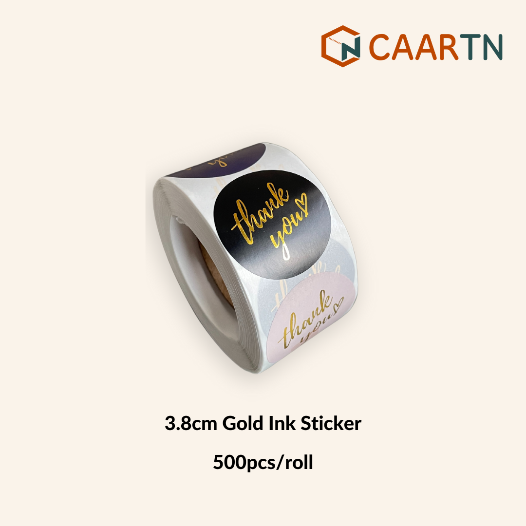Gold Ink Sticker Label - 500pcs/roll-CAARTN