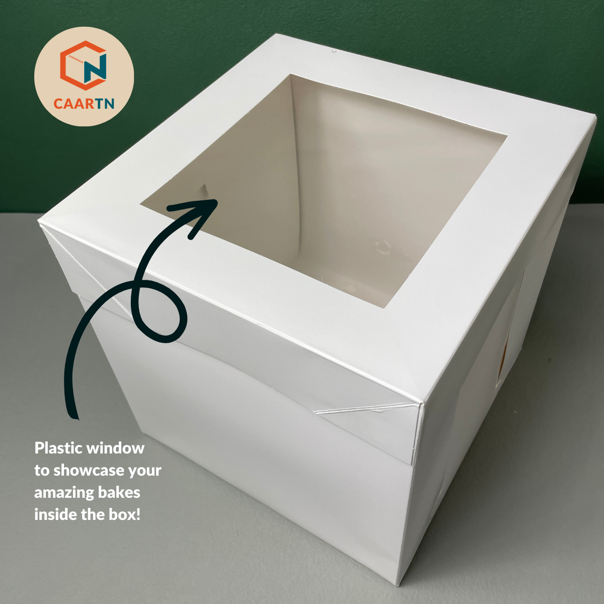 KEEPARTY 15-Pack White Square Cake Boxes With Window – 3 Sizes (8”, 10”, 12”), Easy Assembly