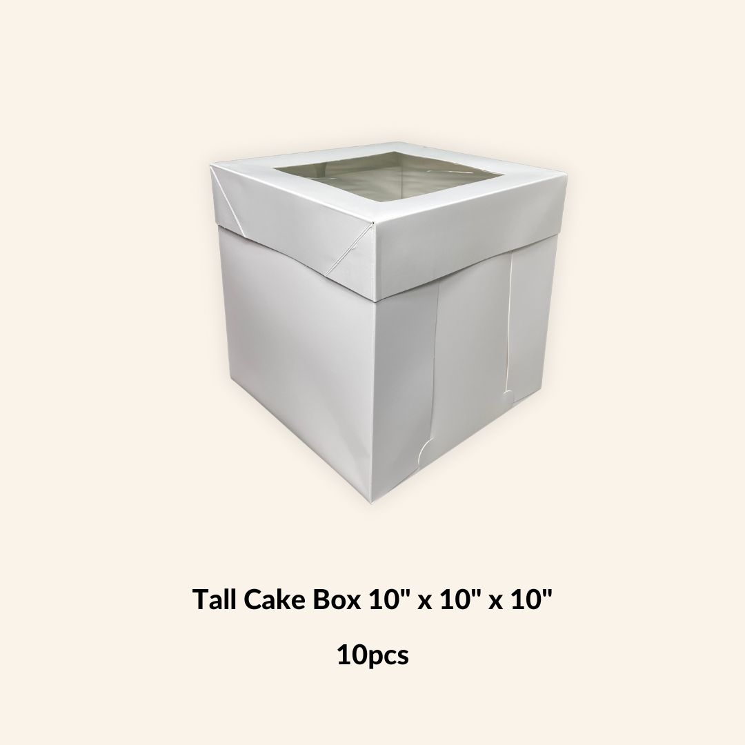 White Tall Cake Box 10" x 10" x 10" - 10pcs