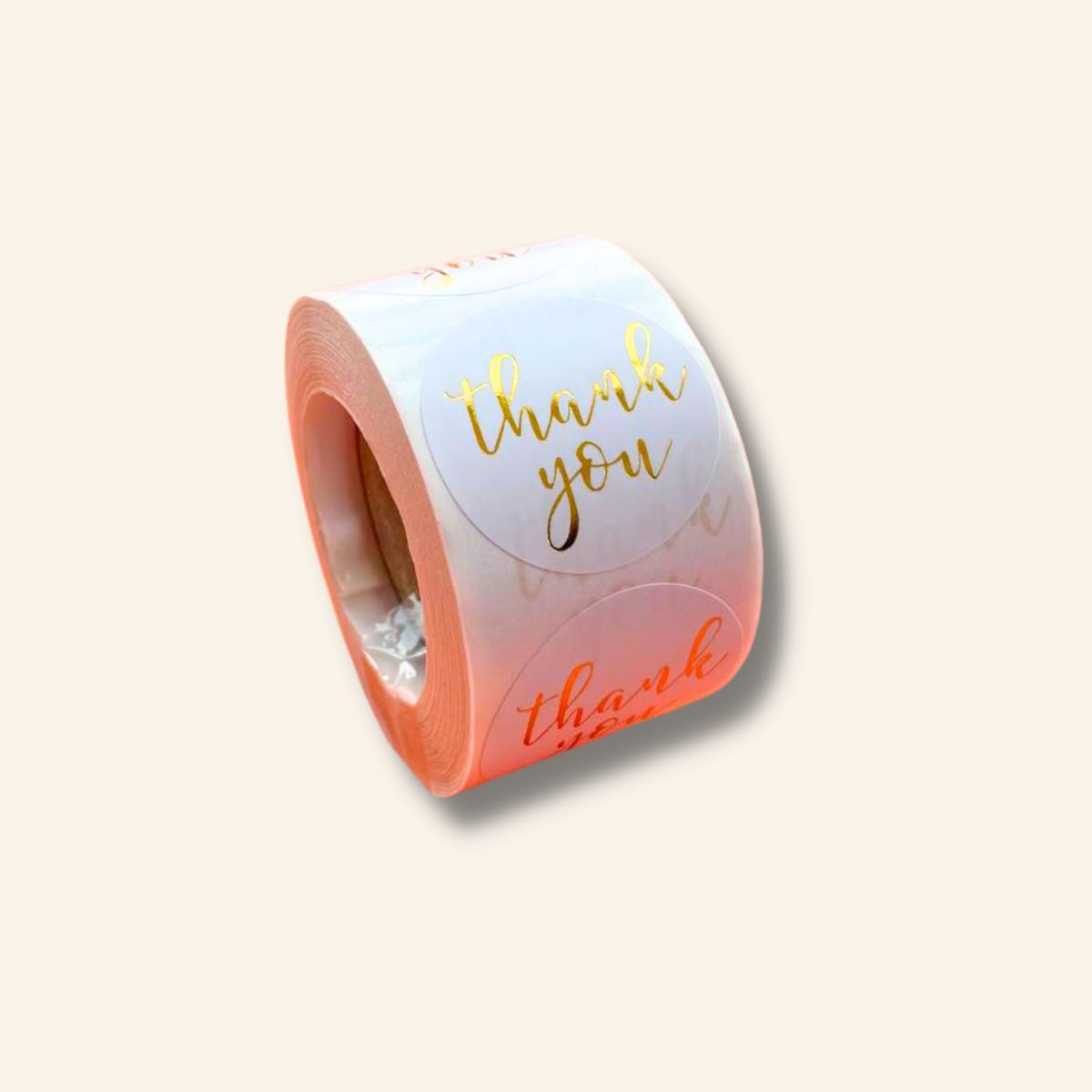 White THANK YOU STICKER ROLL - 500PCS
