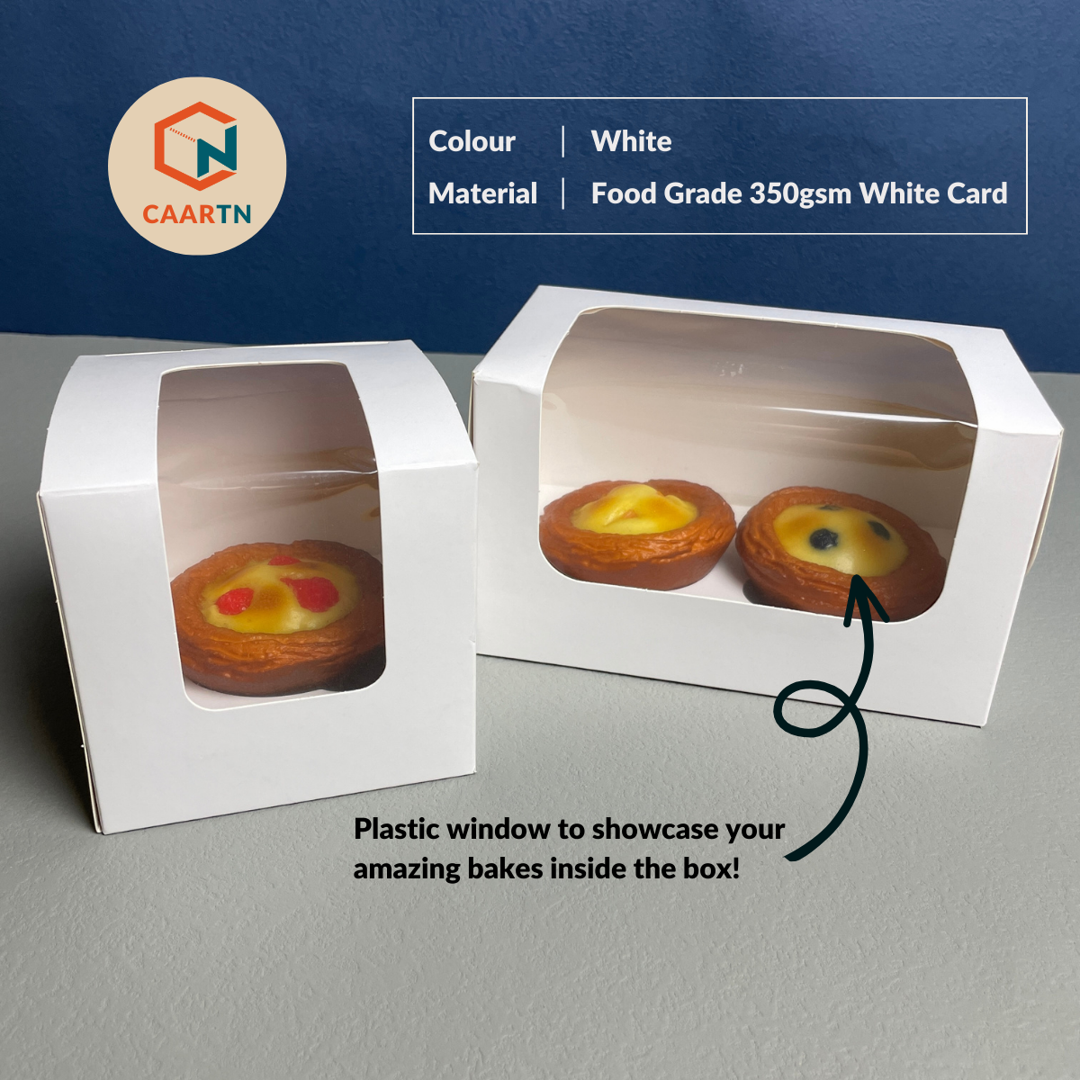 White Cupcake Box (2 Hole) - 10pcs