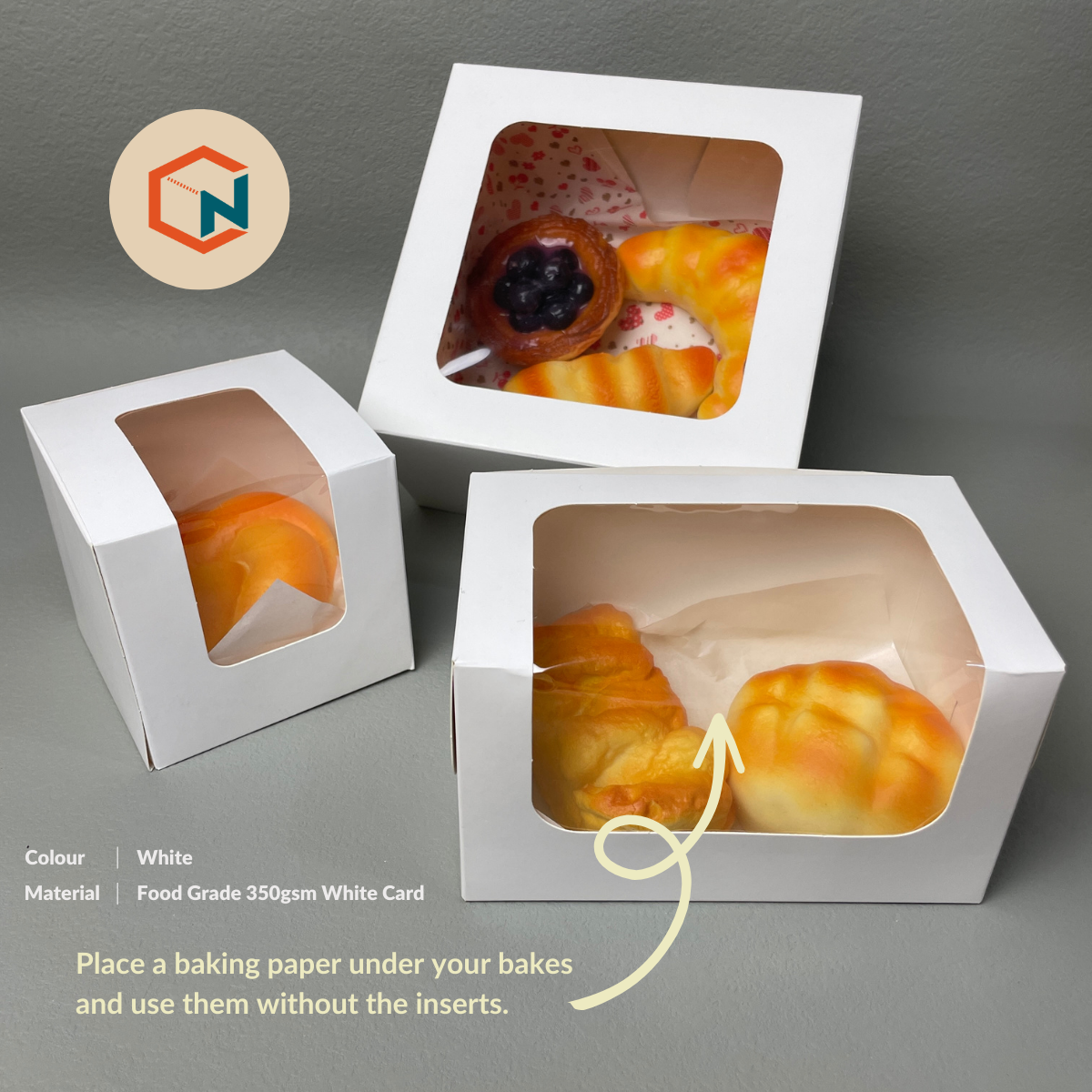 White Cupcake Box (2 Hole) - 10pcs