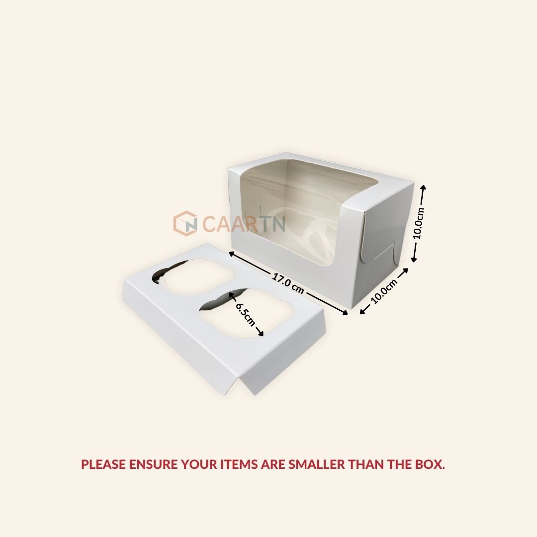 White Cupcake Box (2 Hole) - 10pcs