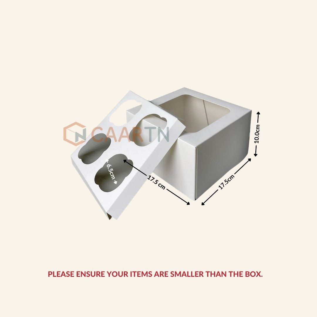 White Cupcake Box (4 Hole) - 10pcs