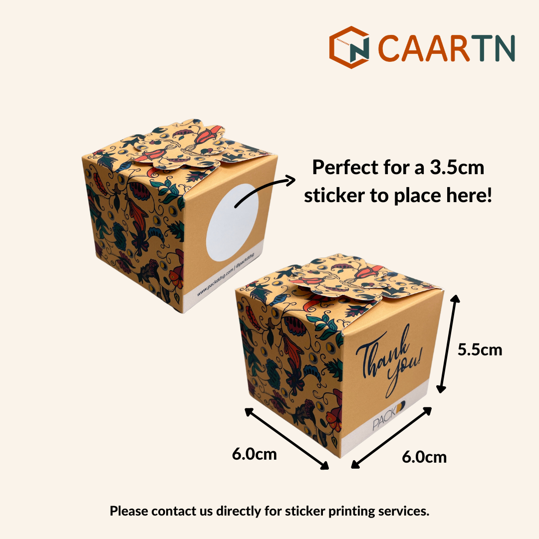 Mustard Yellow Batik Print Gift Box - 10pcs-CAARTN