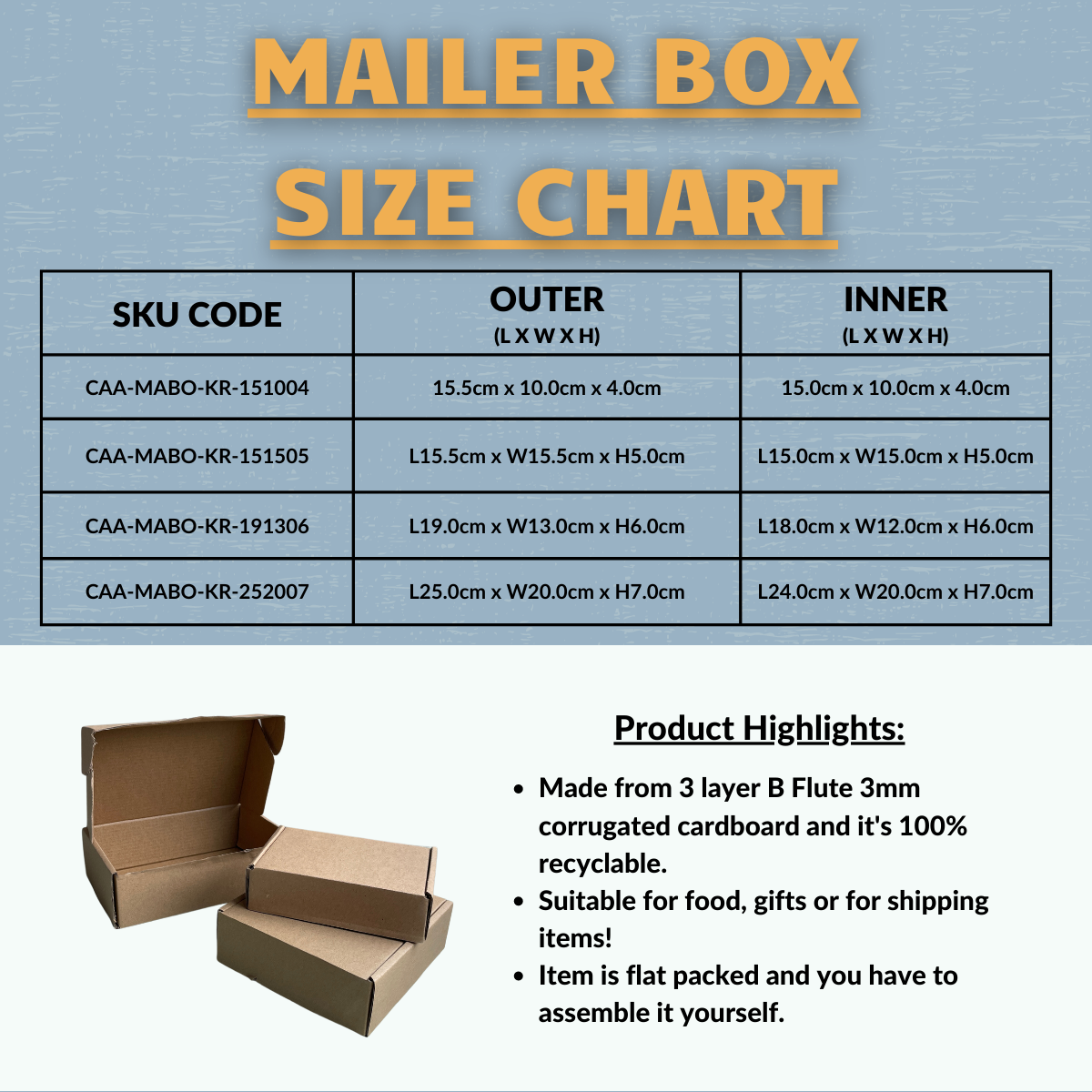 Kraft Brown Mailer Box (MB252007) - 10pcs-CAARTN