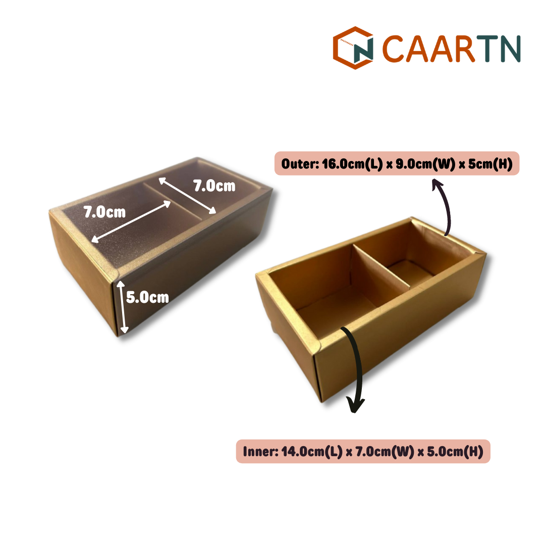 2 Slot 80g Mooncake Drawer Box (3 colours) - 10pcs/pkt-CAARTN