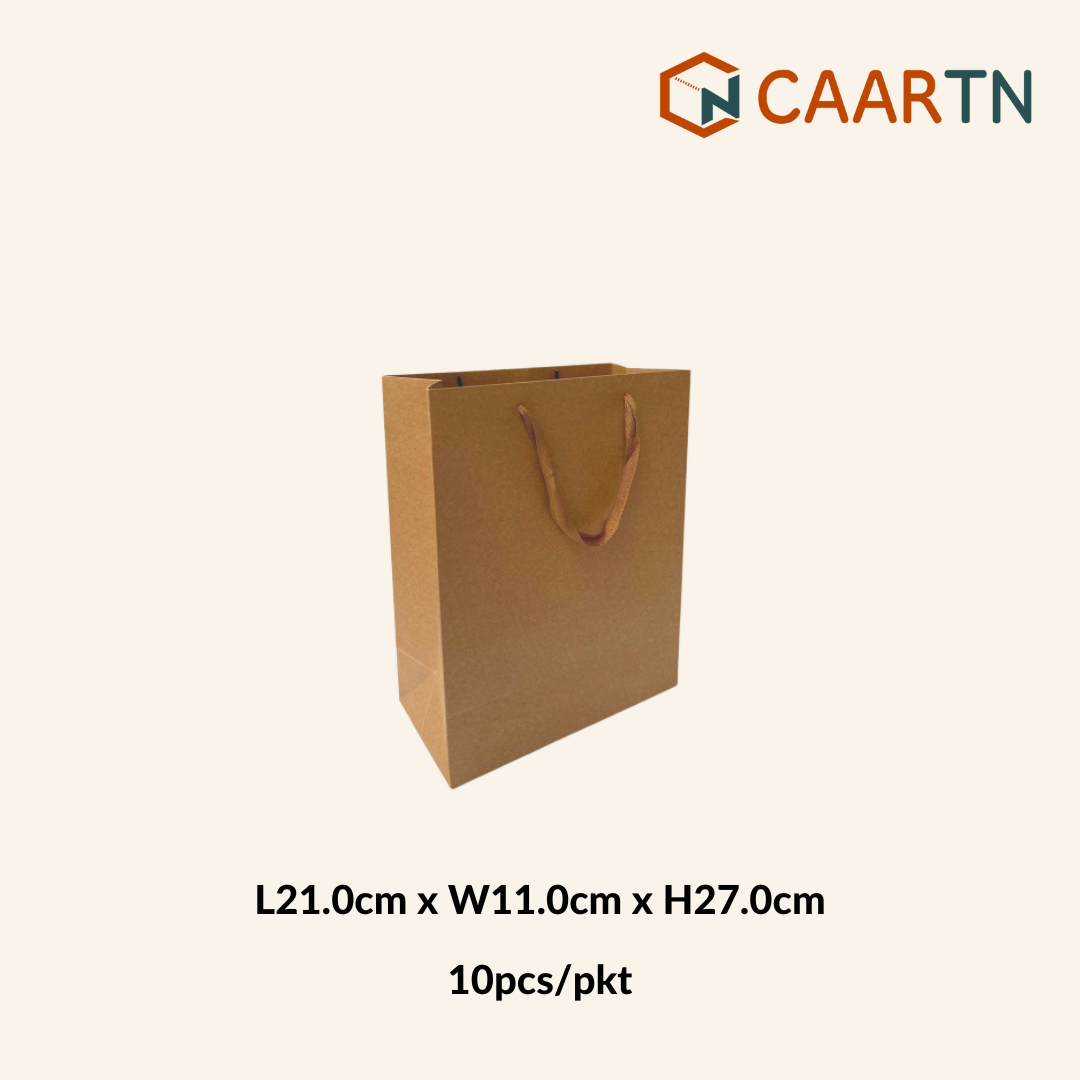 Kraft Rectangle Paper Bag Rec (S) - 10pcs/pkt-CAARTN