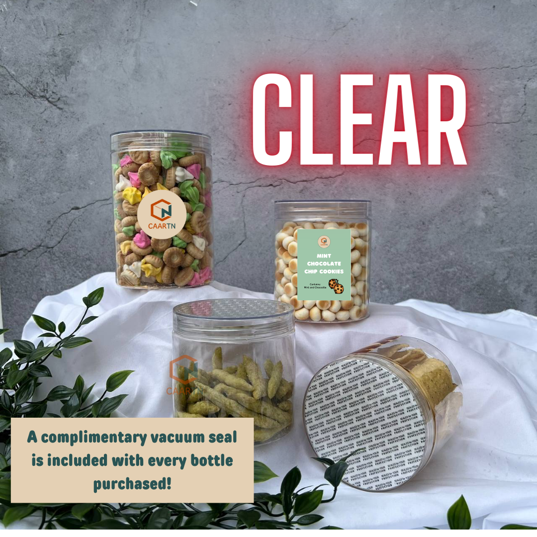 Clear PET Plastic Container - 3 sizes-CAARTN