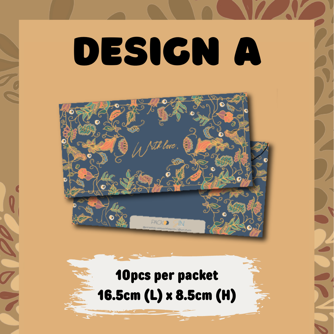 150GSM Batik Design Money Envelopes - 10pcs/pkt