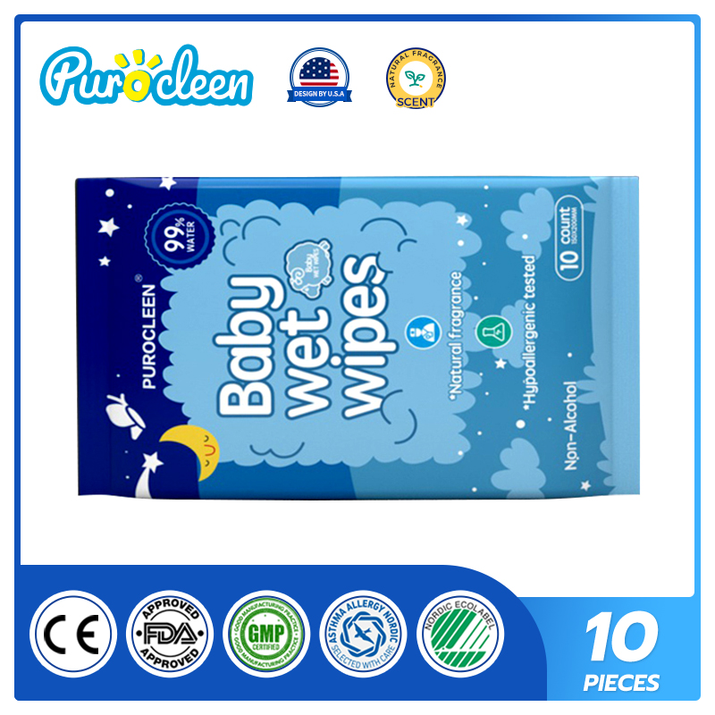 PUROCLEEN Scented 99.9% Pure Water Baby Wipes 10’s（1 PACKS）