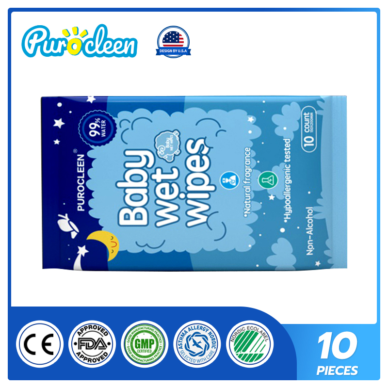 PUROCLEEN Unscented 99.9% Pure Water Baby Wipes 10’s（1 PACKS）