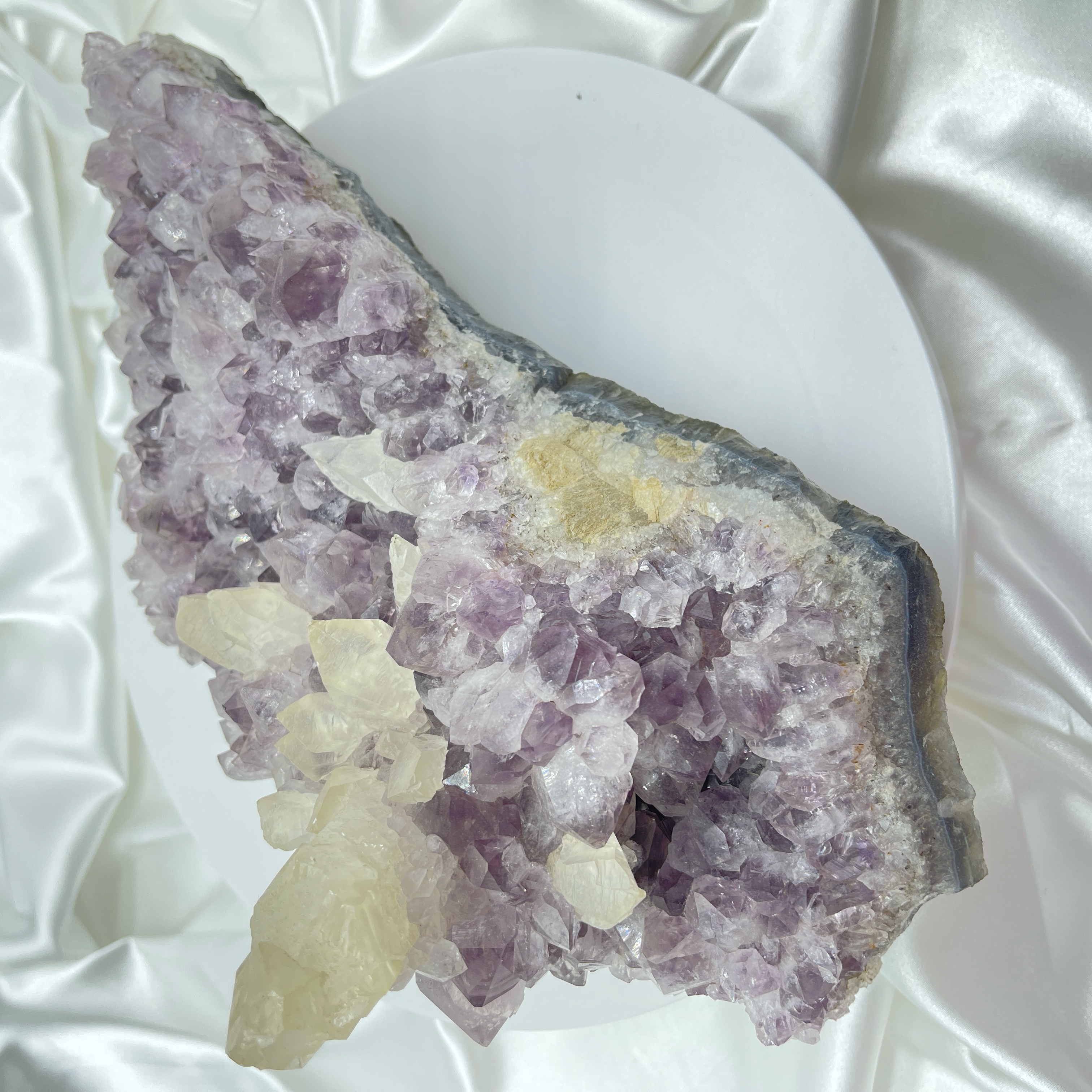 OOL488 Amethyst with Calcite Slab